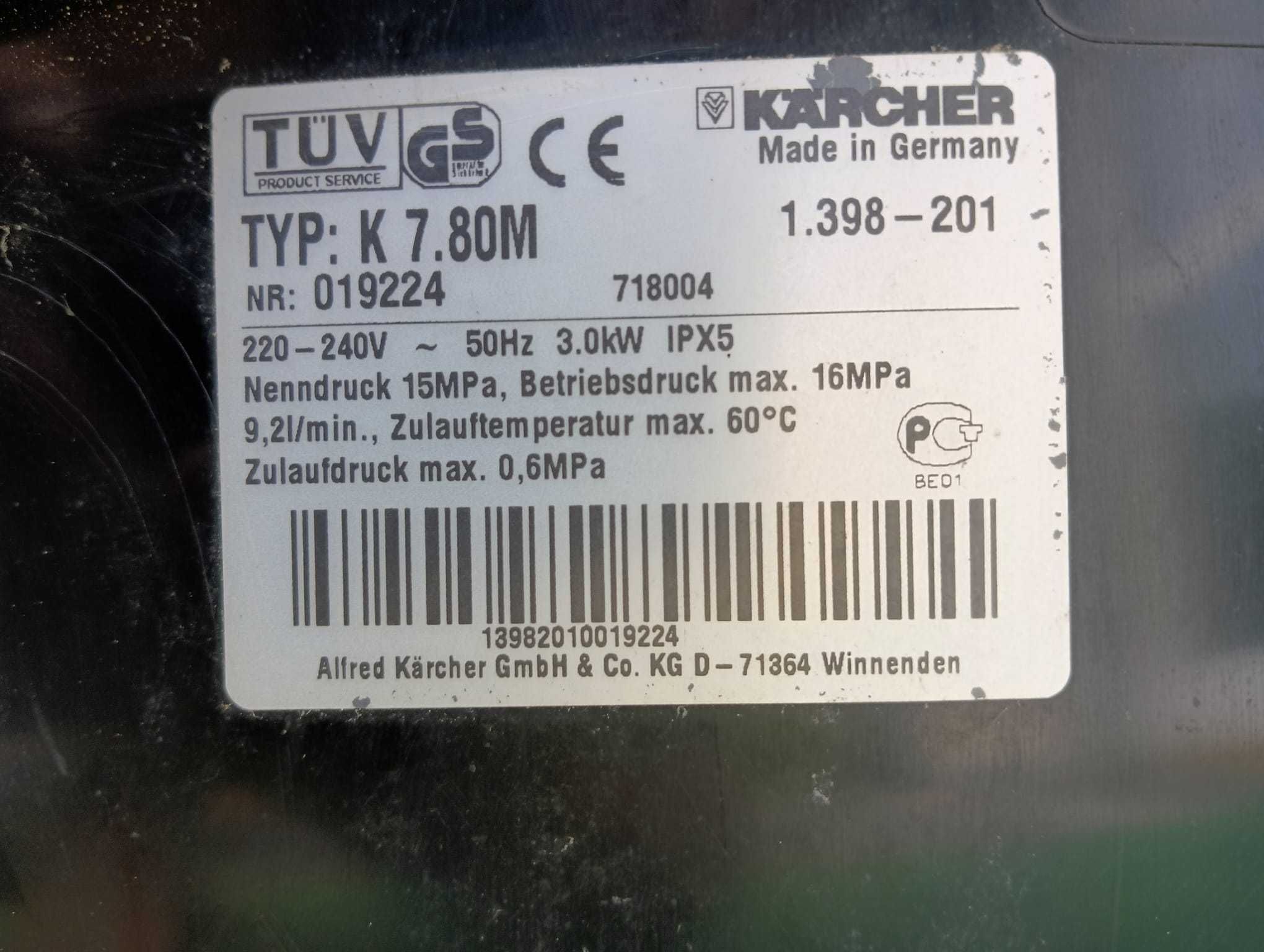 Myjka Karcher K 7.80M Mosiężna pompa Gwarancja Wysyłka