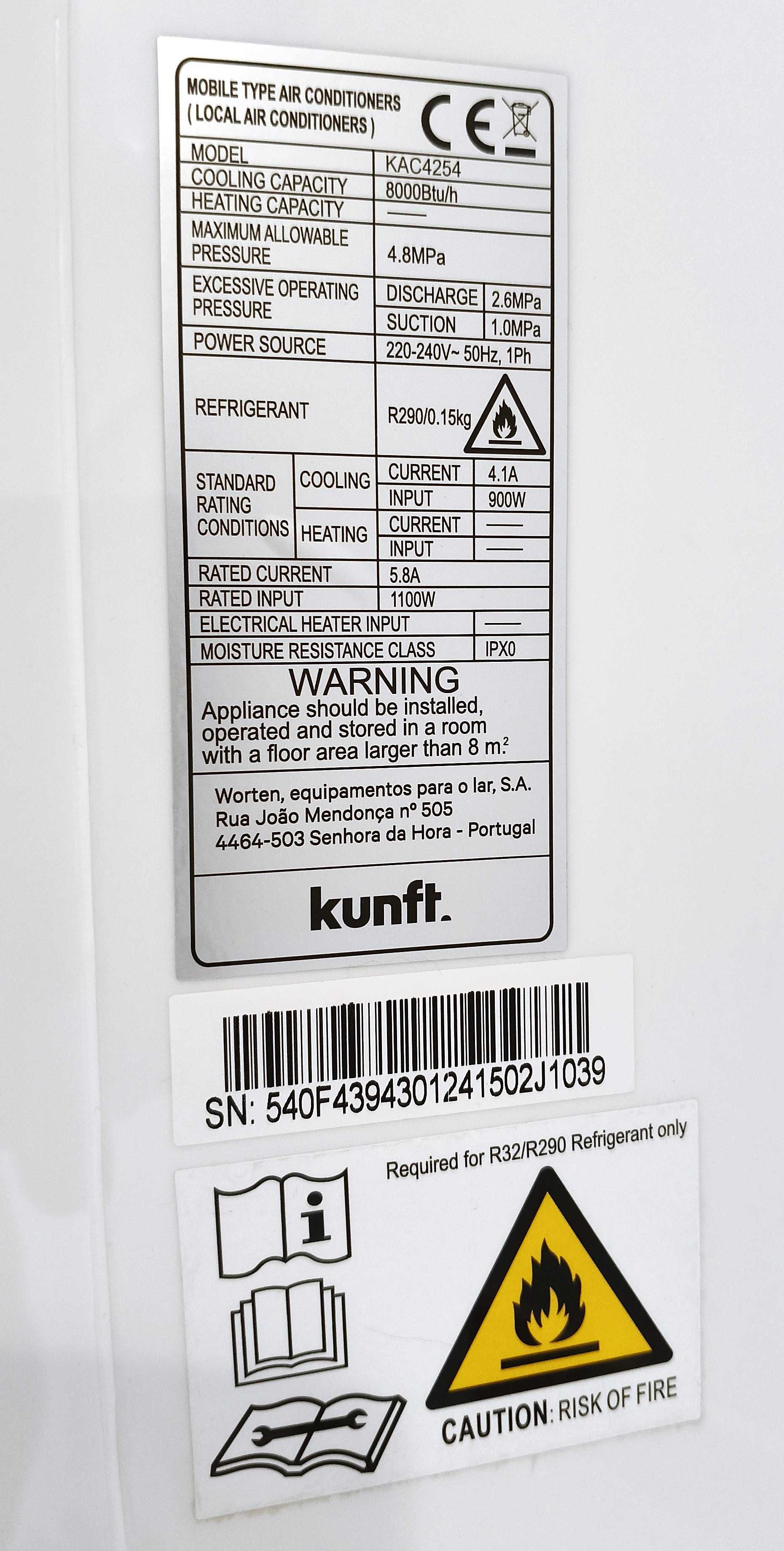 Ar Condicionado Portátil KUNFT KAC4254