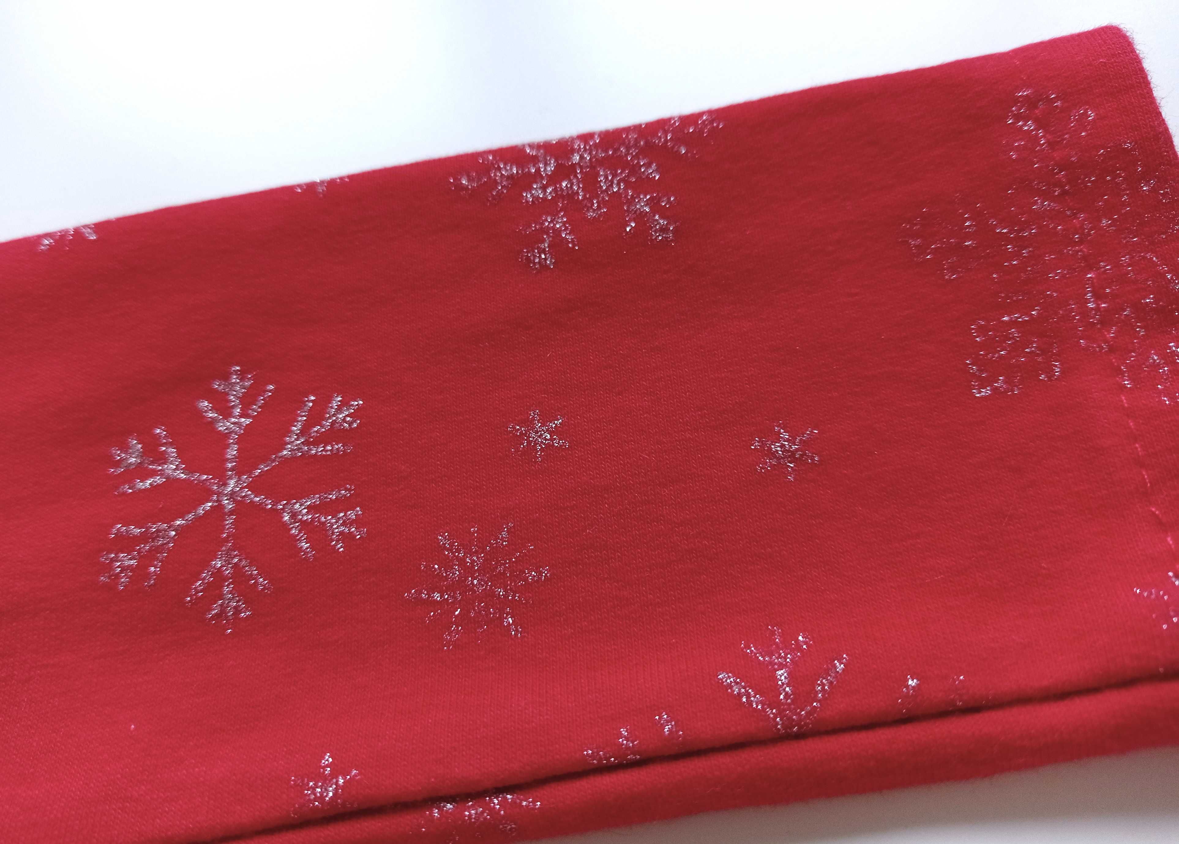 Legginsy Świąteczne Boże Narodzenie z falbanką Handmade 92