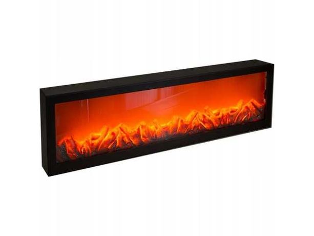 Nowoczesny Kominek LED EFEKT prawdziwego OGNIA NA ŚCIANĘ 60x20x10cm