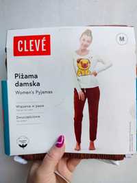 Piżama damska Cleve bawełniana piesek M 38 zimowa długi rękaw spodnie