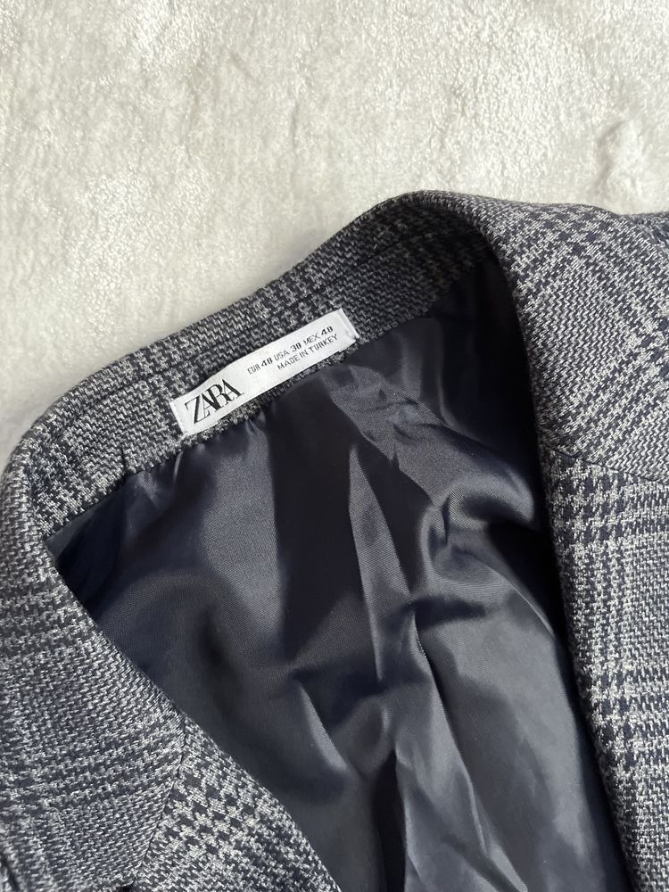 Zara garnitur w kratkę szary czarny obłędny modny jesień M 48 38