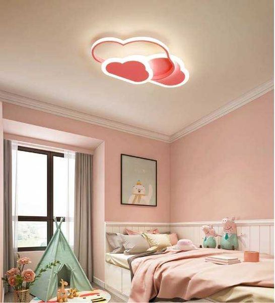 Lampa dziecięca LED sufit biała lub różowa chmurki 58W pilot