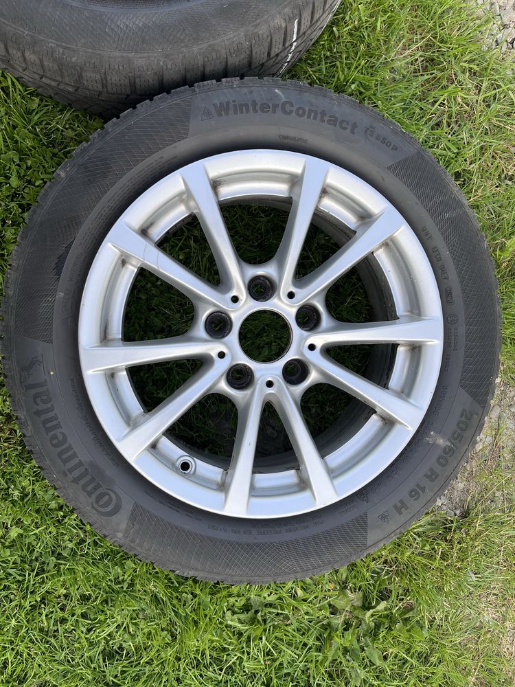 Felgi BMW 16” 5x120 z oponami zimowymi Continental. f20 F30