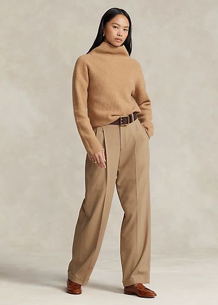 Sweter  z golfem, wełniany, karmelowy  Polo Ralph Lauren XXS