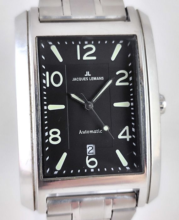 Крупные часы JACQUES LEMANS. Автоподзавод. Оригинал. Новый браслет