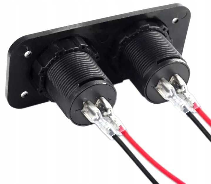 Panel 2w1 Ładowarka 12V 2x USB 5V Woltomierz * Wejherowo