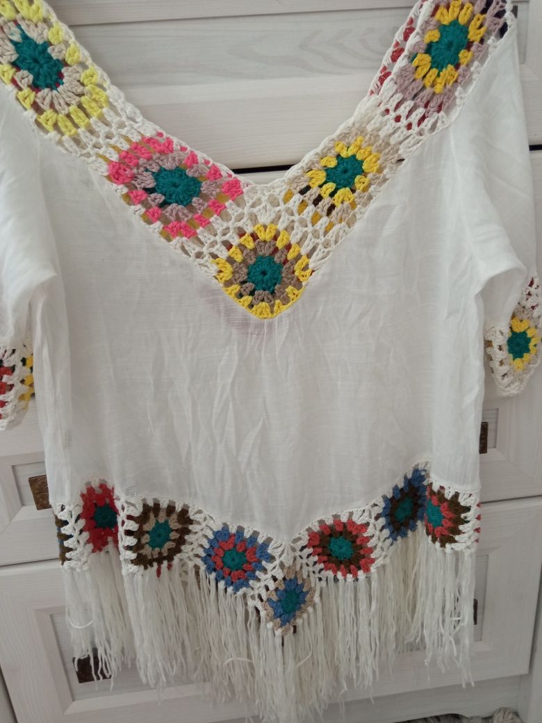 Boho bluzka tunika ,narzutka plaża