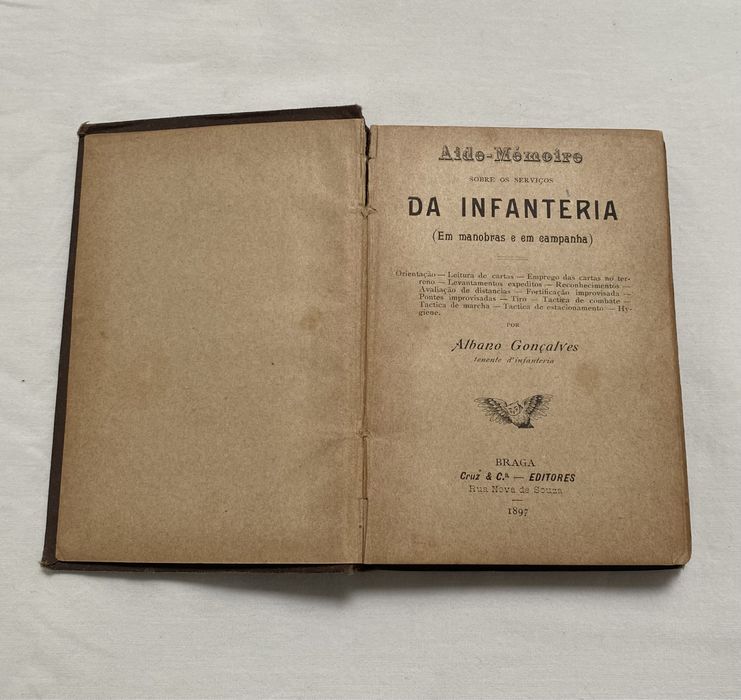 Livro militar de bolso auxiliar Infantaria 1897