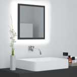 Vidaxl Lustro Łazienkowe Led, Szare, 40X8,5X37Cm, Płyta Wiórowa