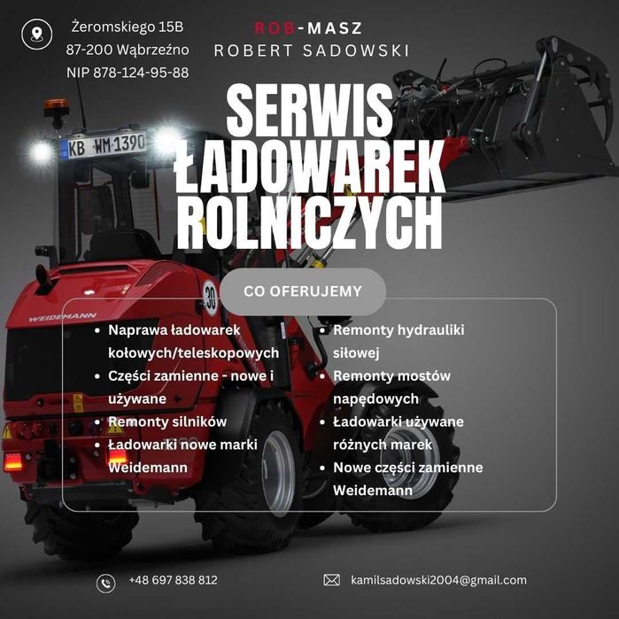 Serwis ładowarek kołowych, teleskopowych i sprzedaż części zamiennych