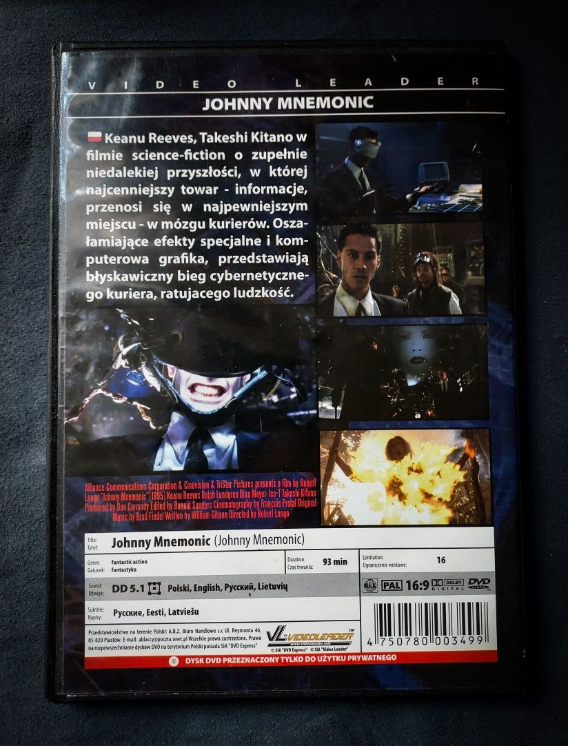 Johnny Mnemonic - DVD 1995 r.