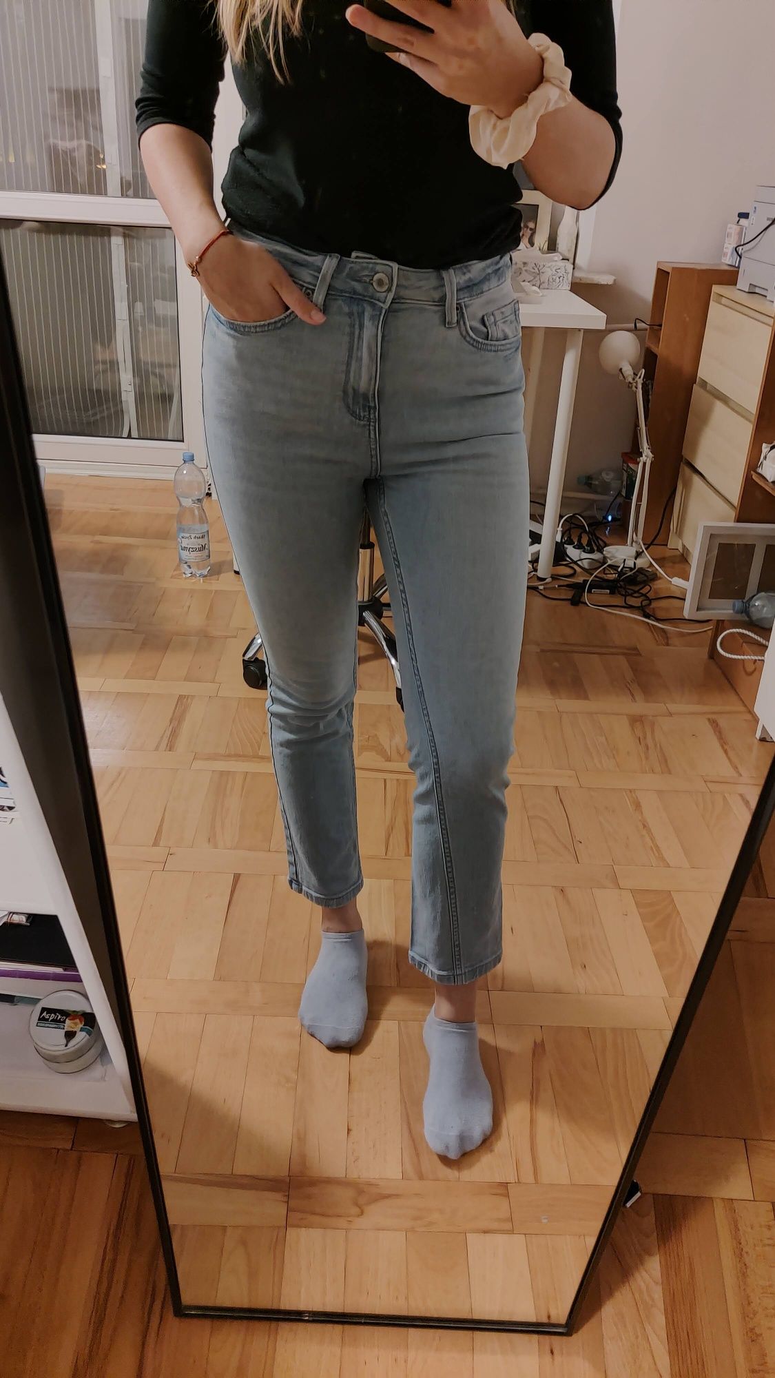 Niebieskie mum jeans 7/8 Marks&Spencer 36