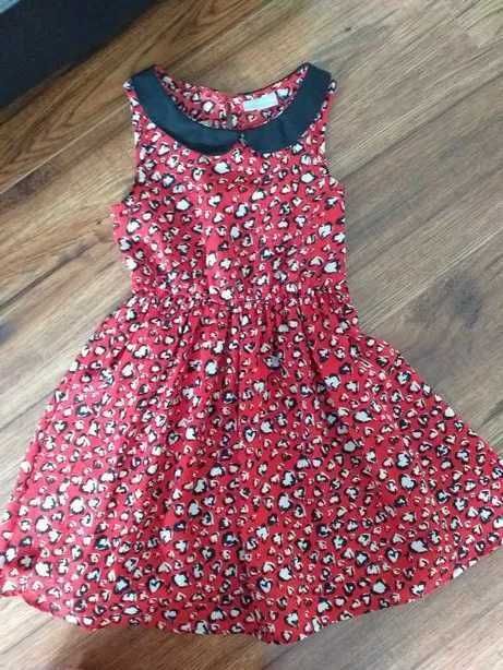 Sukienka r.122/128 czerwona w serduszka I girlswear r.7 lat