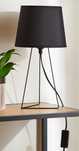 Lampa nocna stołowa czarna lampa loft z abażurem nowa