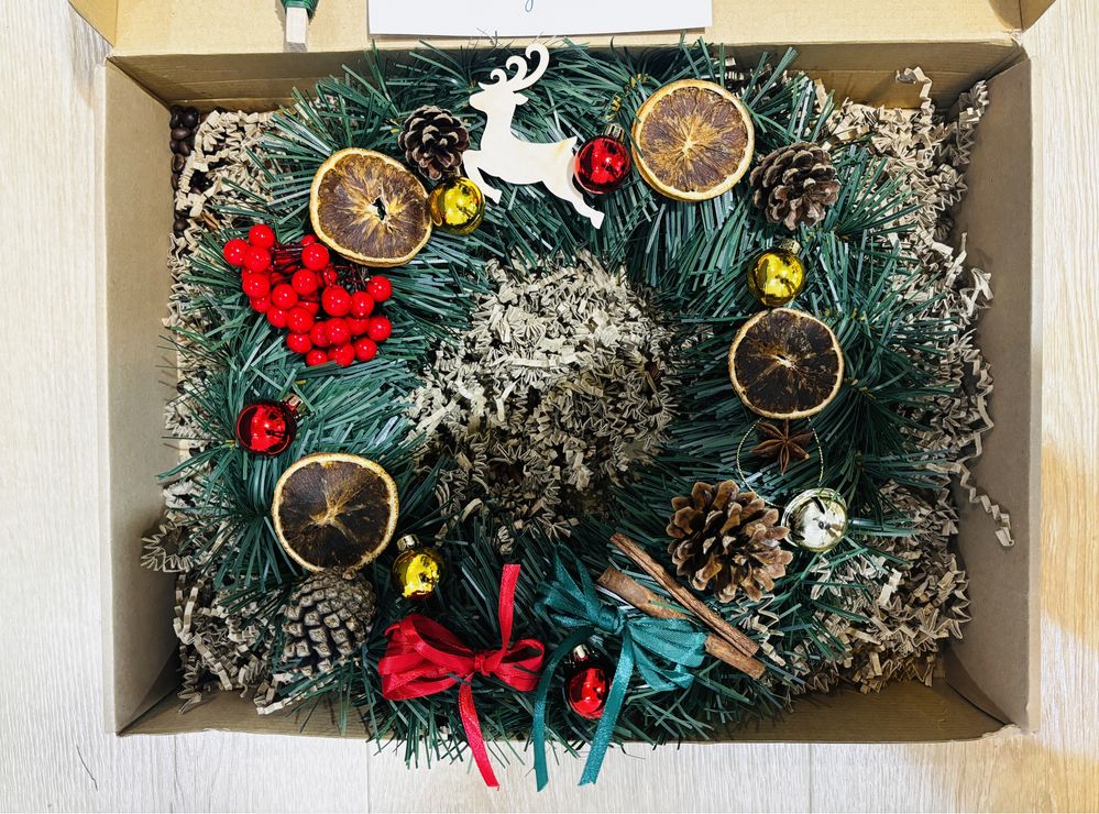 Nowy Stroik wieniec świąteczny bozonarodzeniowy x-mas DIY święta
