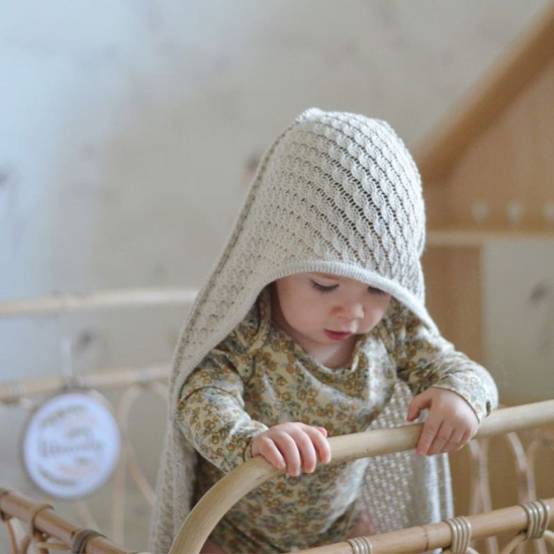 Kocyk bambusowy z kapturkiem light grey - My Memi