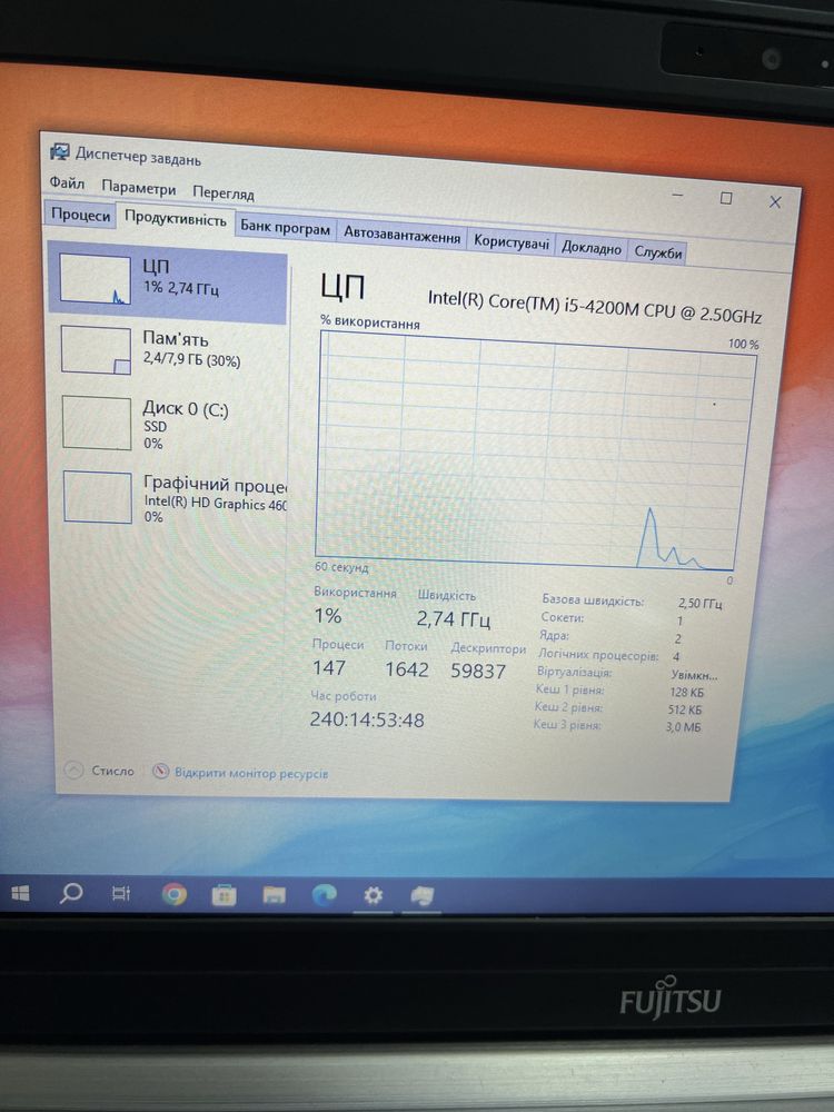 Ноутбук Fujitsu Lifebook E734, i5-4gen(2,5GHz), 8gb RAM, 128gb SSD