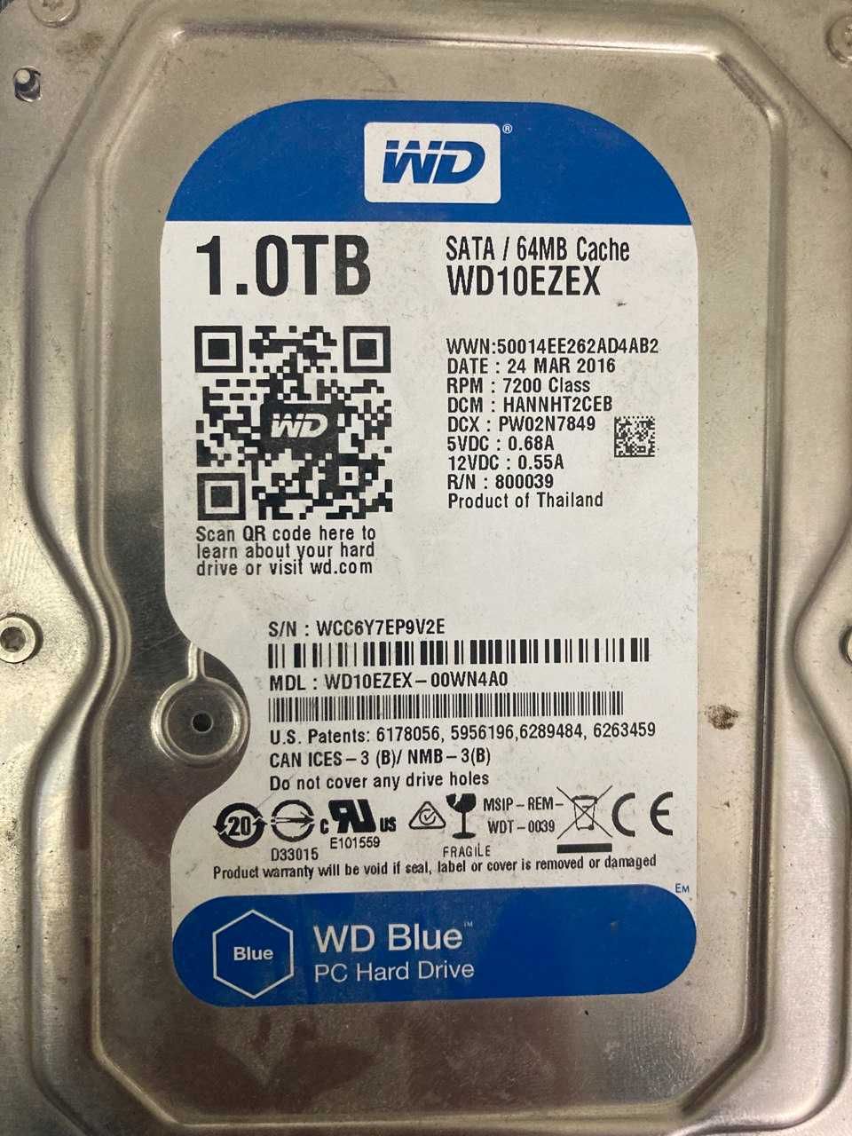 Жорсткий диск Western Digital Blue 1TB WD10EZEX