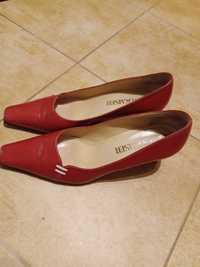 Buty skórzane czerwone roz 39
