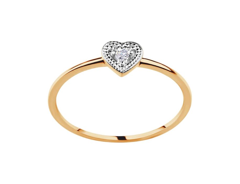 YES złoty pierścionek z diamentem nowy z metką certyfikat