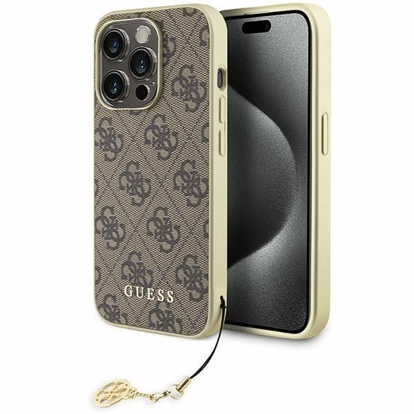 Etui Guess iPhone 15 Pro Max Brązowe z Kolekcji Charms 4G