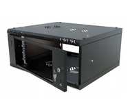 Szafa Serwerowa Wisząca RACK 19" 4U 450mm Szklane Drzwi Black Stalflex