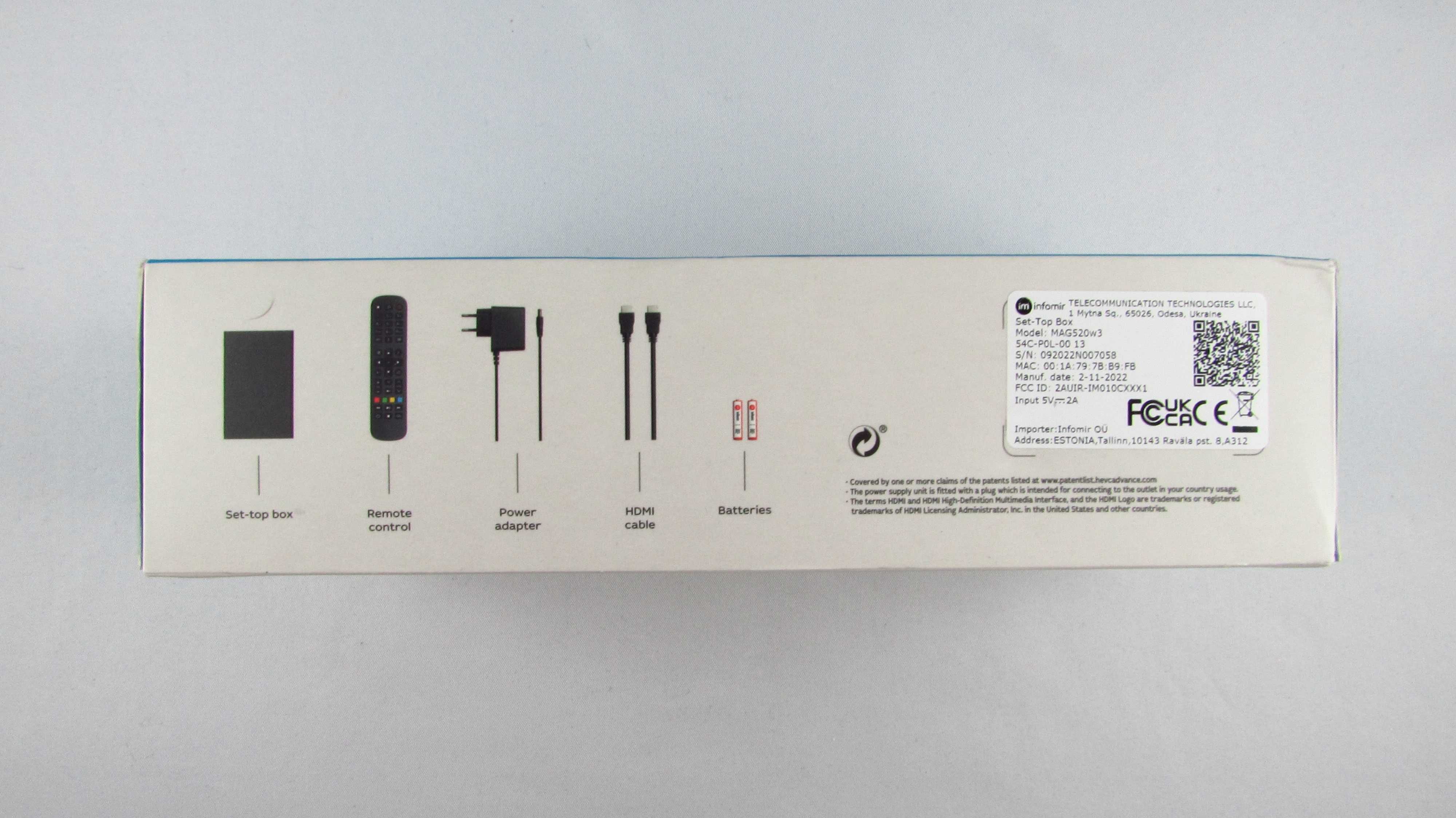 INFOMIR - Dekoder Tuner IPTV MAG 520w3  Nowy