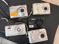 Zestaw aparaty cyfrowe retro vintage 5 sztuk Cyber Shot