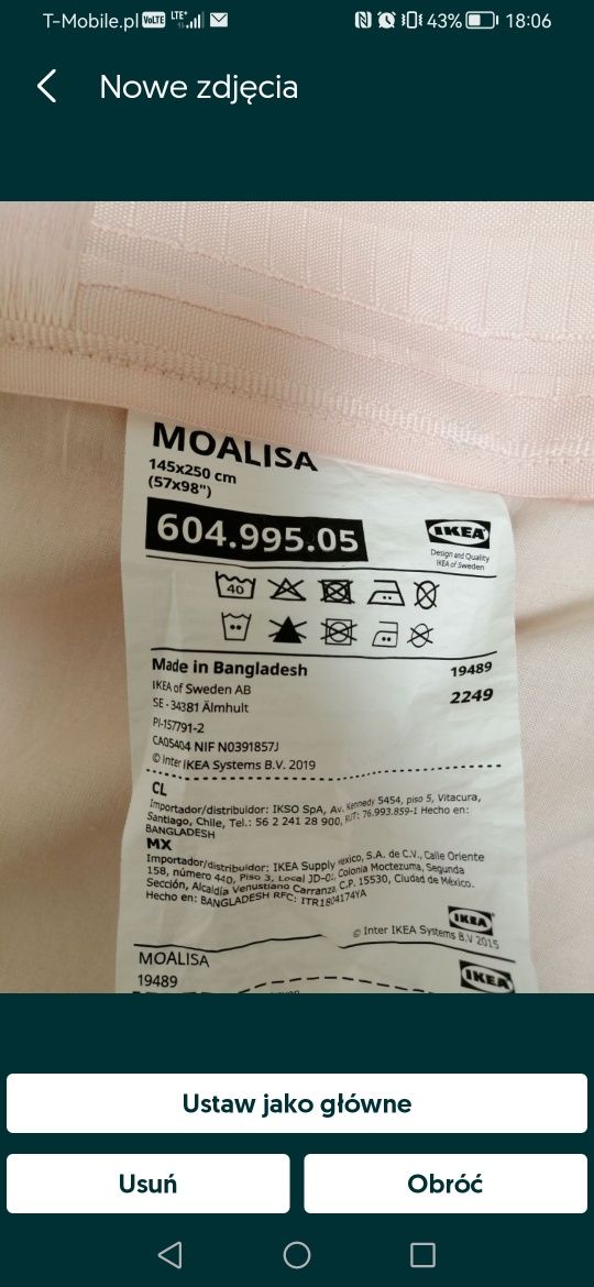 Komplet nowych zasłon nowe bez metki 50 %bawełna i 50 % wiskoza