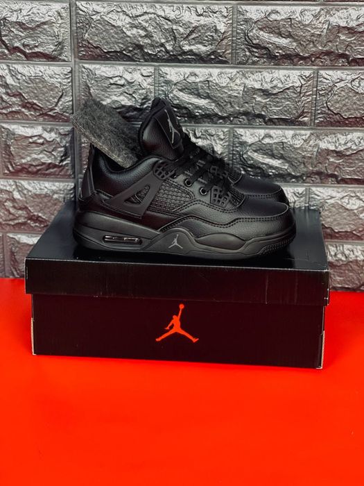 Зимние кроссовки черные Jordan / кожаные кросовки Джордан черные