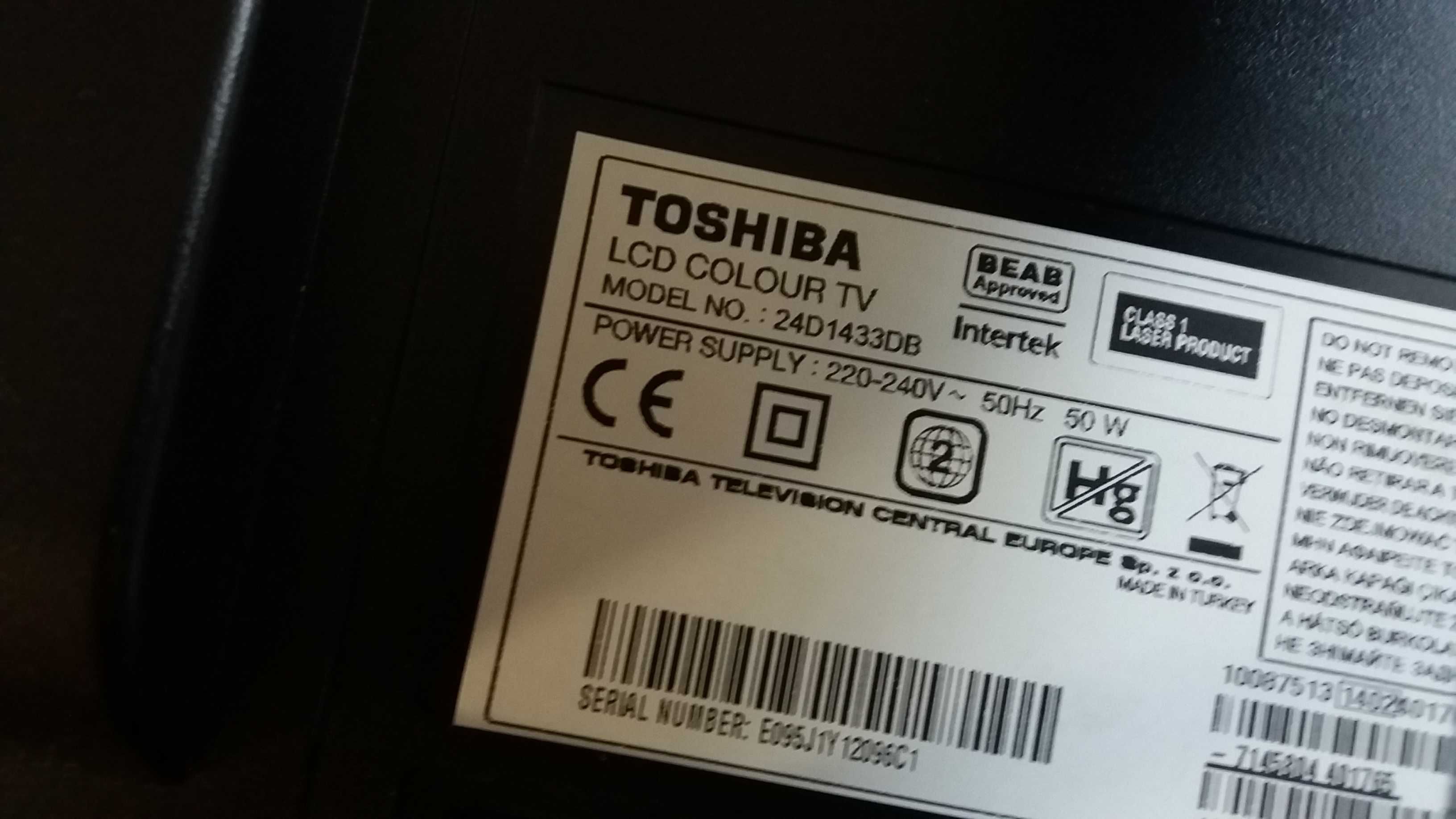 Toshiba 24" LCD Hdmi wbudowane DVD USB