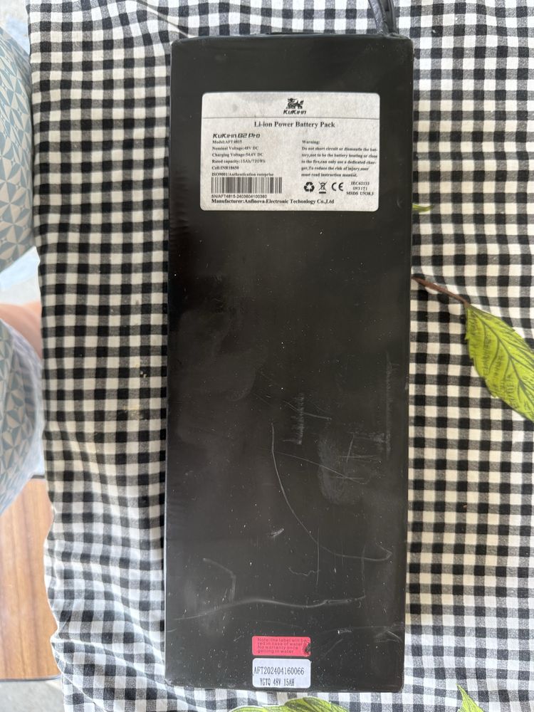 Bateria Original KuKirin G2 Pro – 48V 15Ah (720Wh)