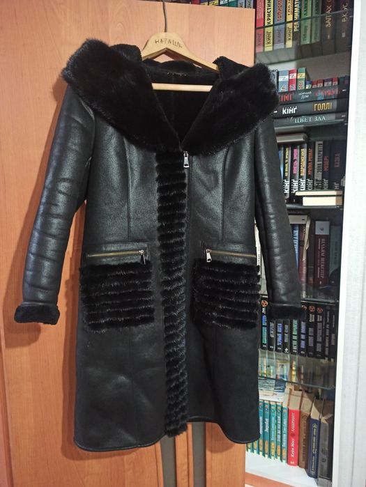 Натуральна дубленка з норкою, 50-52 розмір