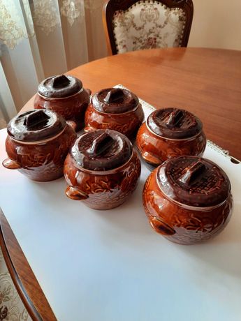 Набор керамичных горшочков для духовки, 6 шт