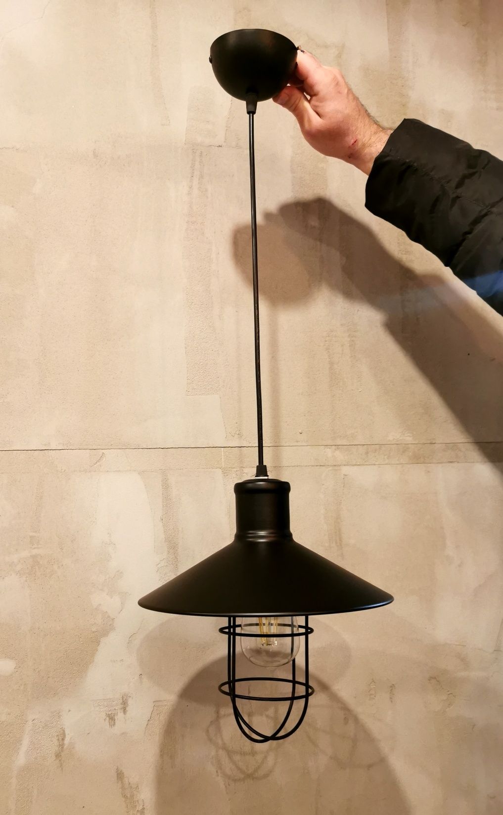 4x lampa wisząca loft loftowa plus żarówka loft Edison 12W stan idealn