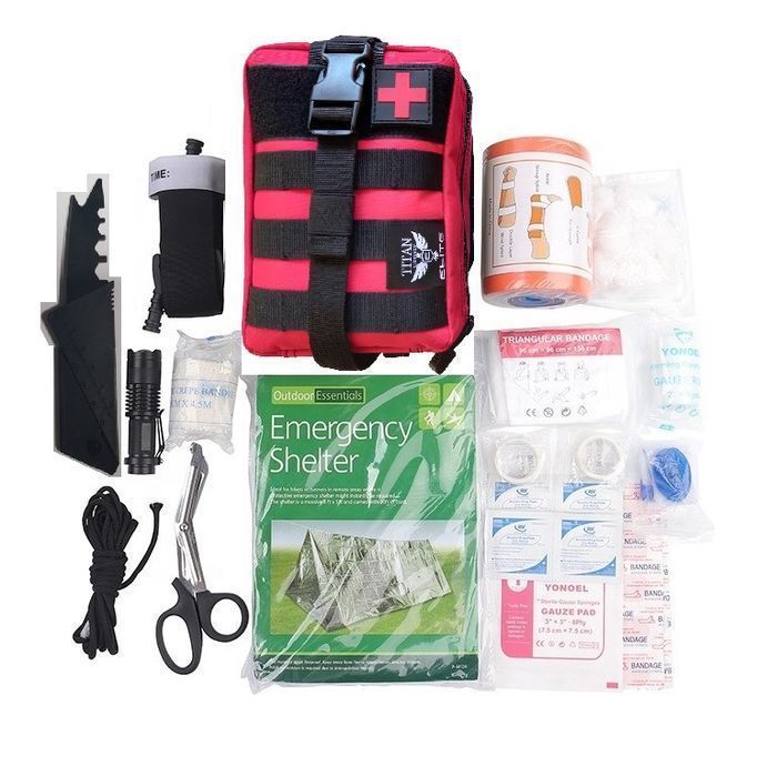 Apteczka wojskowa taktyczna z wypos-17 czerwono czarna HEL001-CZER