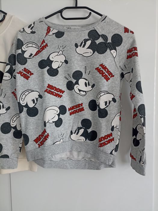 Bluzy z motywem mickey mouse h&m 3 szt roz.134