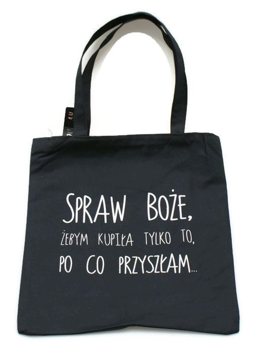 Torba Na Zakupy Spraw Boże Z Nadrukiem Materiałowa Na Zamek