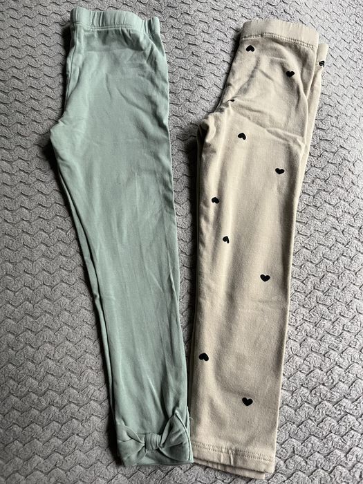 Zestaw 2-pak legginsy ocieplenie serca kokarda H&M 98