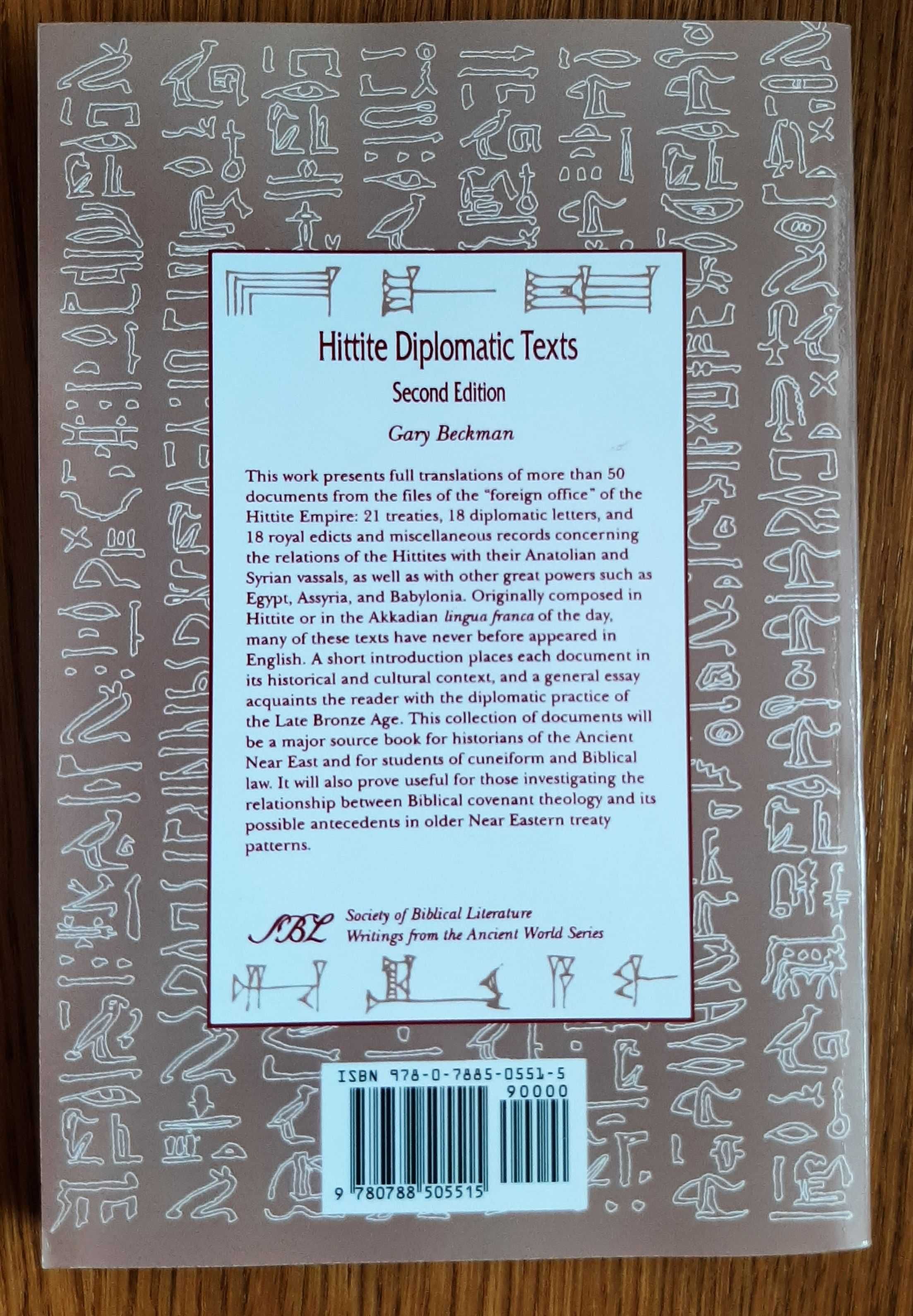 Gary Beckman, Hittite Diplomatic Texts, second edition - 1999
