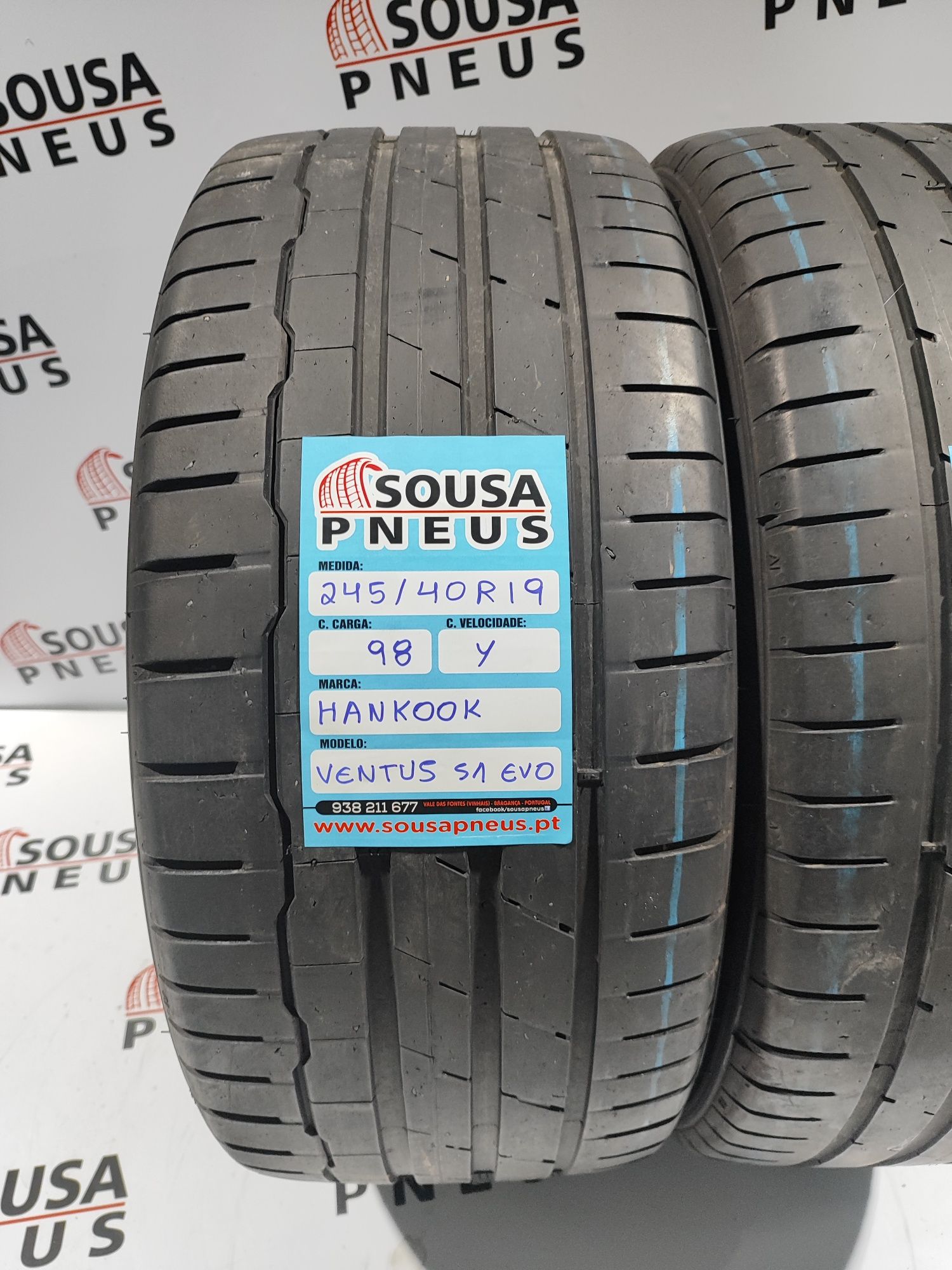 2 pneus semi novos 245-40R19 Hankook Ventus S1 Evo 3 - Oferta Portes