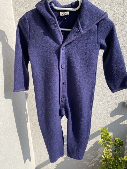 Wełniany pajacyk kombinezon zimowy wełna dla dziecka 86/92 cm