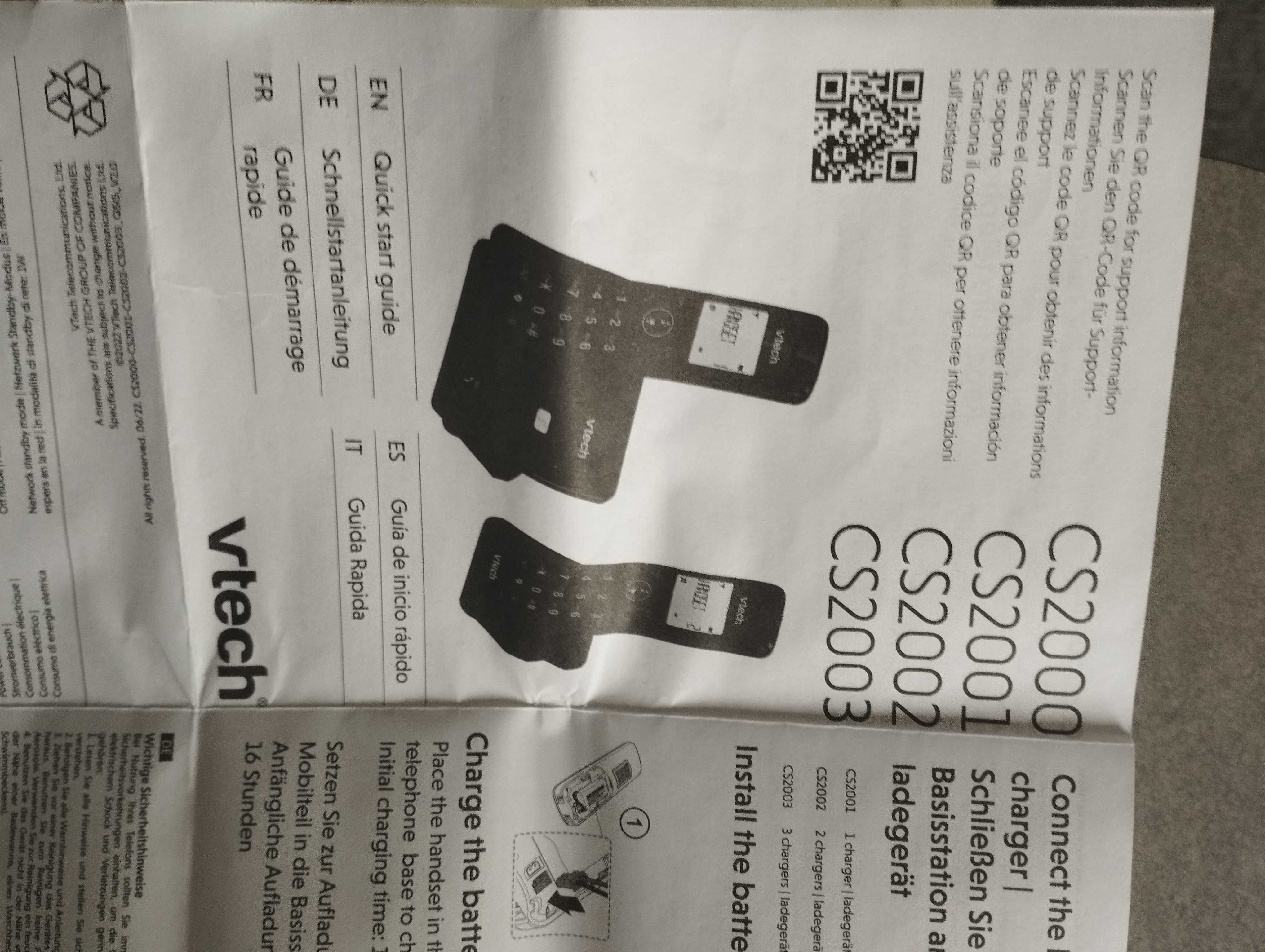 VTech ES2001 Duo bezprzewodowy telefon stacjonarny