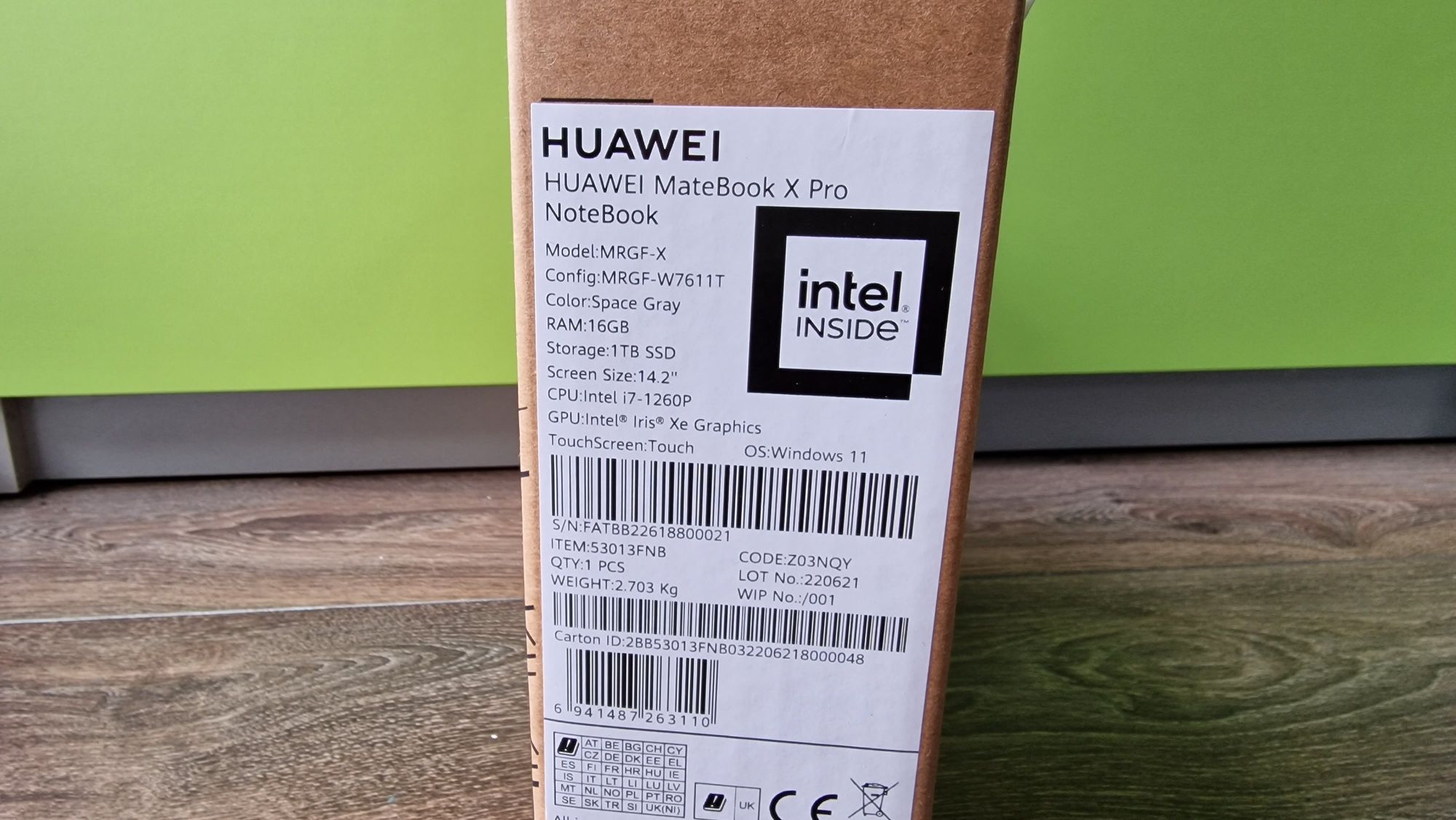 Laptop HUAWEI MateBook X Pro 2022 Intel i7 12th gen, 16GB RAM, 1TB SSD