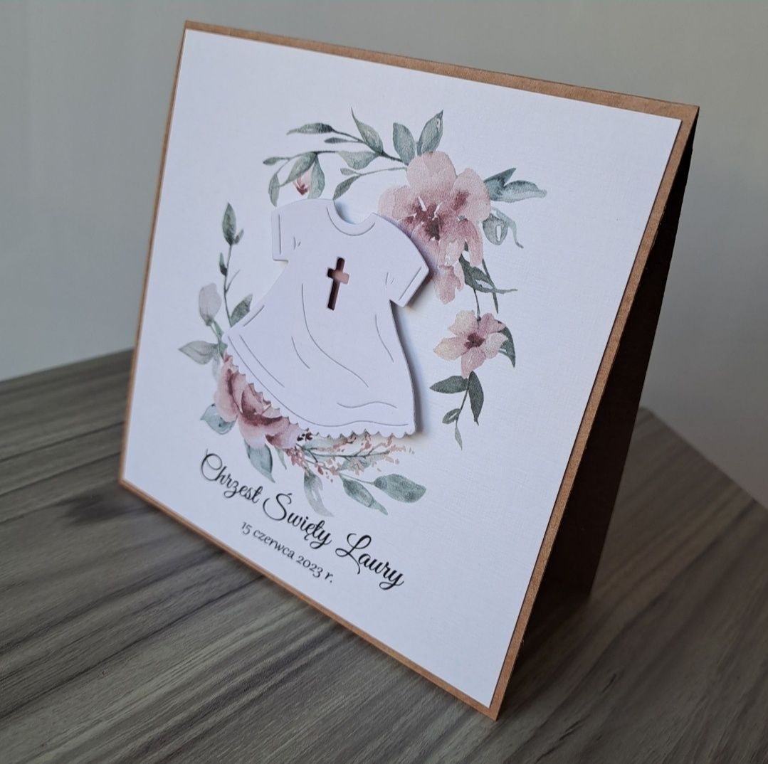 Personalizowana kartka na Chrzest dla dziewczynki