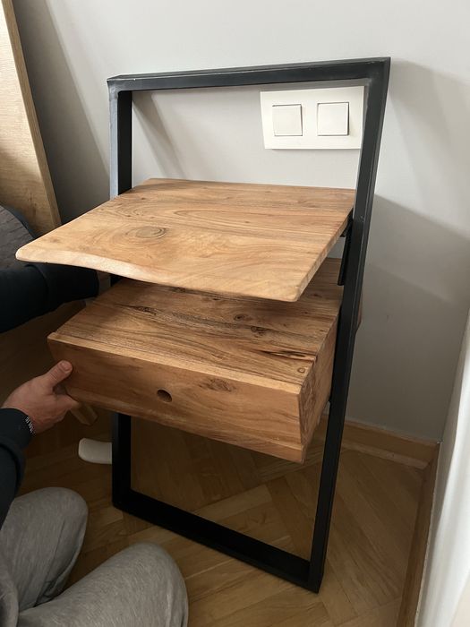 Nowe 2 szafki nocne z drzewa akacjowego