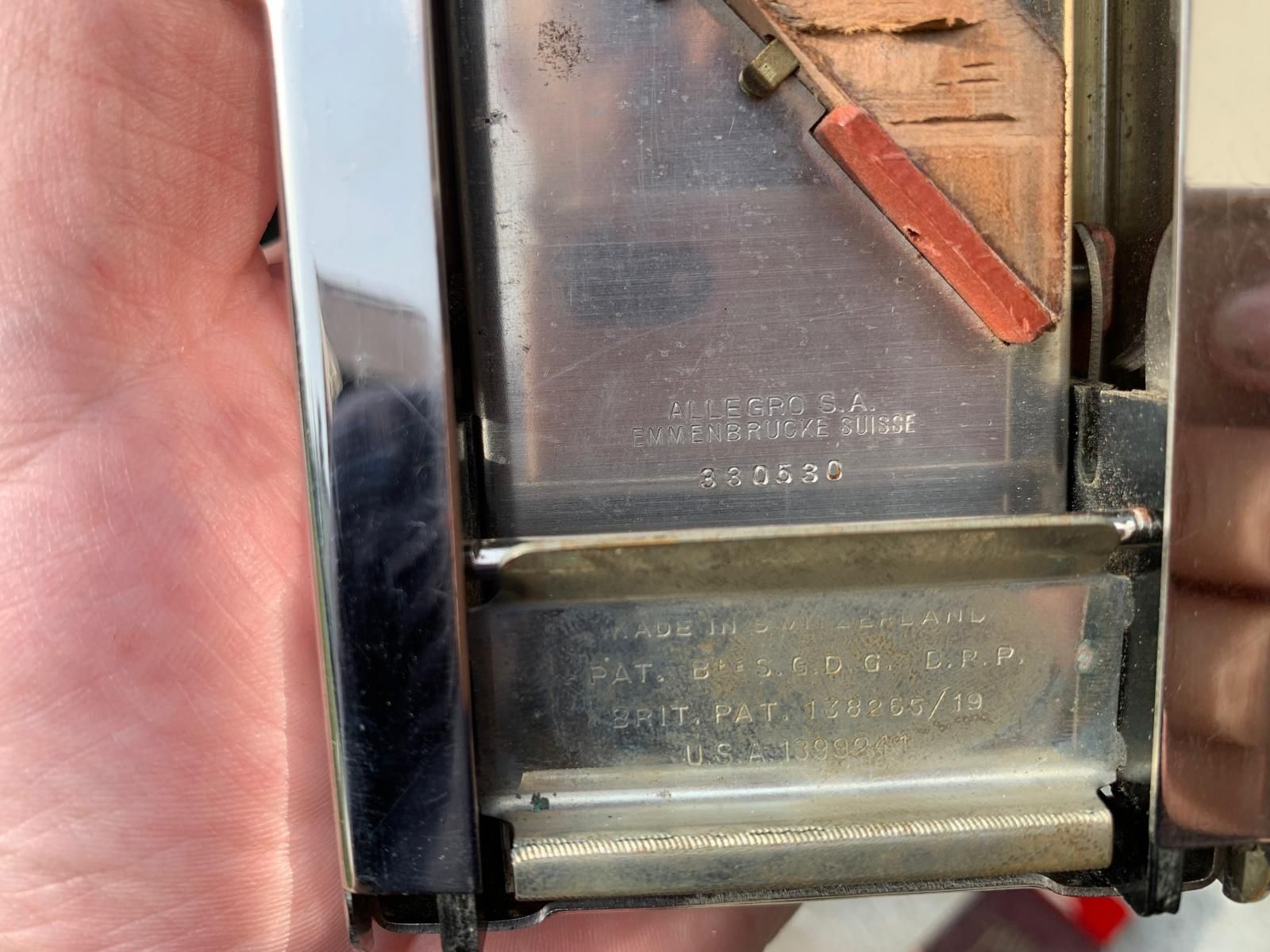 Zabytkowa ostrzałka Allegro do żyletek Switzerland patent USA Prl