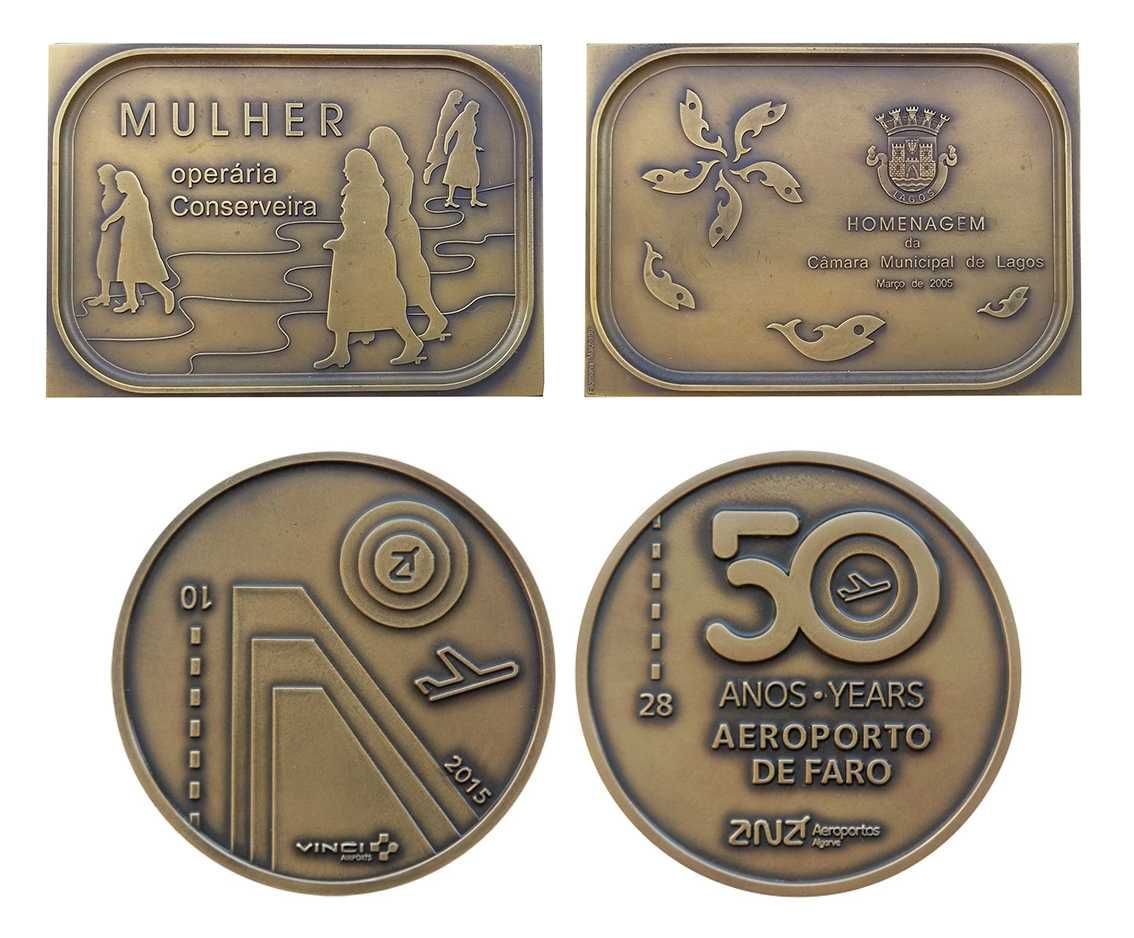 Medalhas Aeroporto de Faro e Mulher Operária