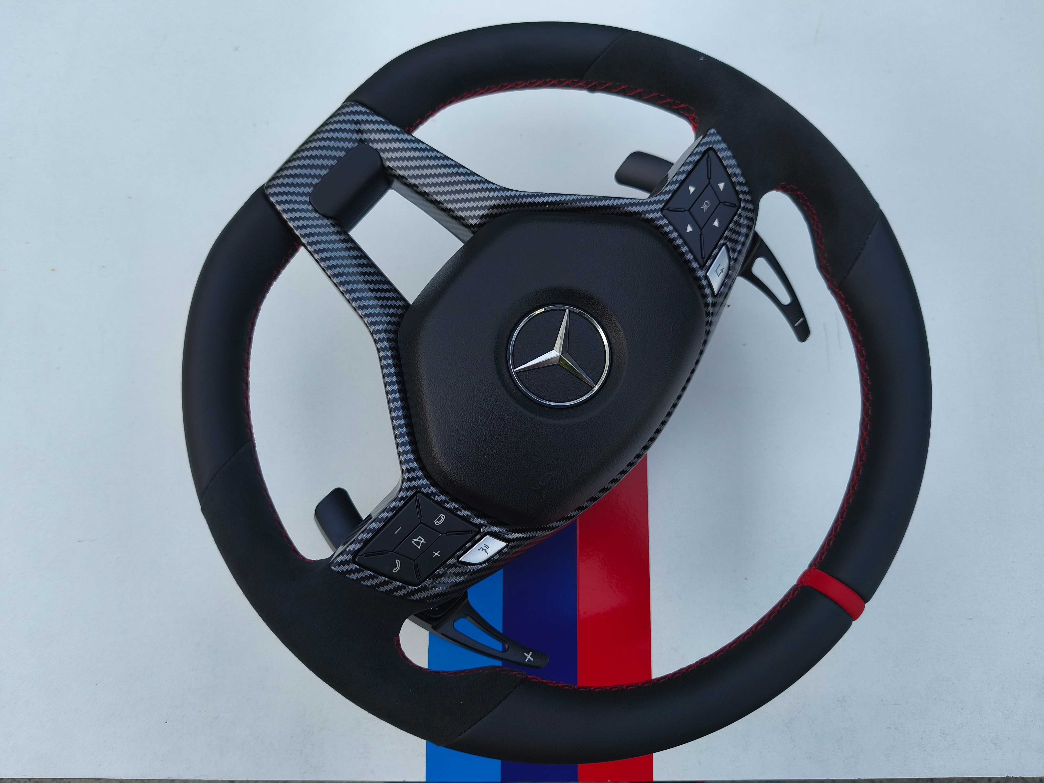 Volante "NOVO" MERCEDES completo com airbag e patilhas aceito retoma